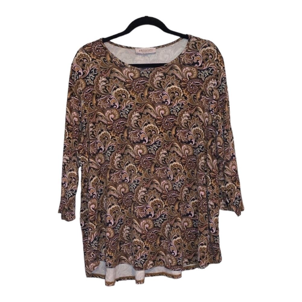 Philosophy Patterned Multicolor Top